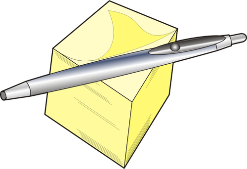 Pen and notepad vector drawing
