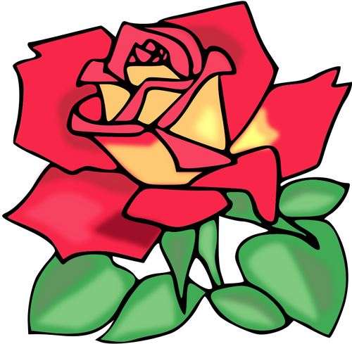 Červená růže Vektor Klipart