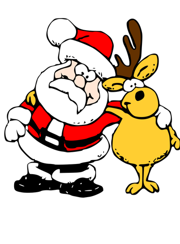 Babbo Natale e renne vettoriale