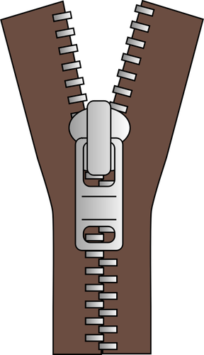 Vector Illustrasjon av halv un zippet glidelås