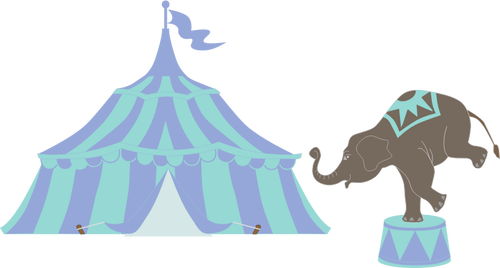 Clipart vetorial de tenda de circo com elefante