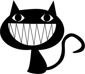 Immagine vettoriale del viso di gatto enorme sorriso