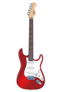 Kırmızı elektrik rock gitar vektör küçük resim