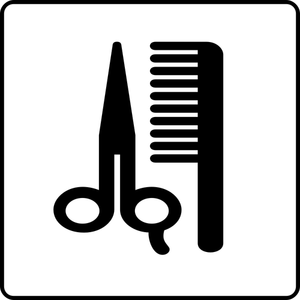 Dessin des symboles de coiffure salon Hôtel vectoriel