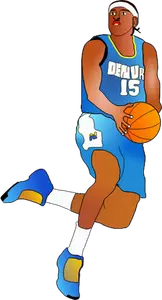 Giocatore di pallacanestro afro-americana per segnare l'immagine vettoriale
