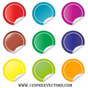 Colorful stickers vector pack