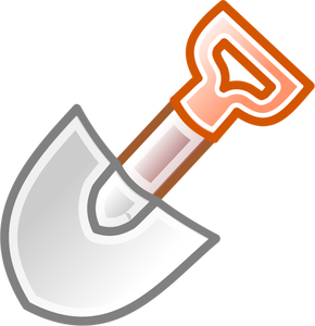 Vector clip art of shovel with red handle