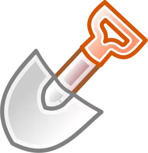 Vector clip art of shovel with red handle