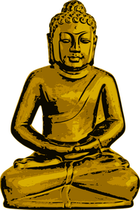 Vector tekening van gouden Boeddha