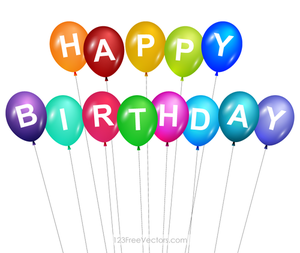 Feliz cumpleaños con globos de colores