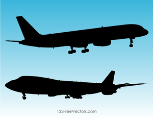 Silhouet van vliegtuigen