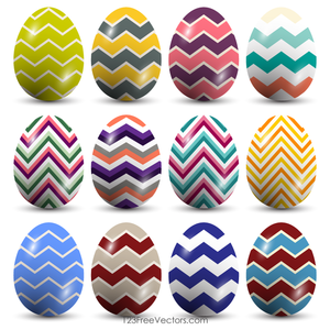 Easter eggs with zigzag patterns