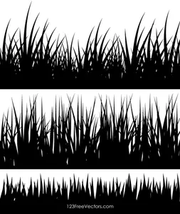 Zwart gras silhouet