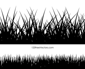 Grass plant silhouettes