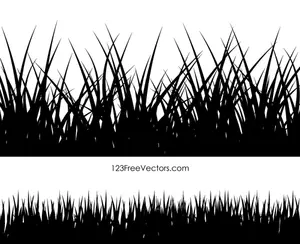 Gras-Pflanze-Silhouetten