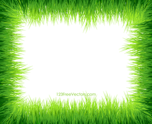 Borda de quadro de grama verde