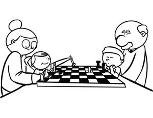 Chess coloring book image
