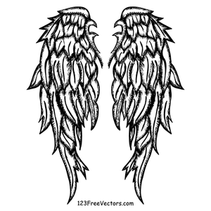 -Ručně tažené Angel Wings