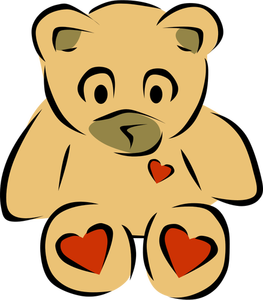Teddy bear with hearts vector clip art