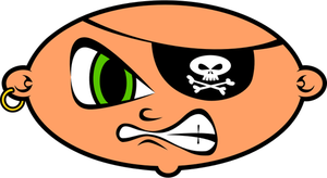 Pirata de la historieta icono vector de la imagen