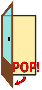 Pop door sign