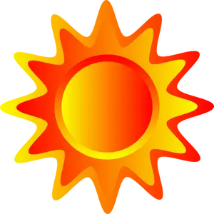 Roşu, portocaliu şi galben soare vector desen