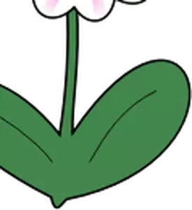Vector graphics of daisy with long green leaves