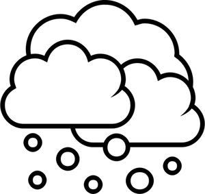 Bianco e nero icona di previsioni meteo per il disegno vettoriale di neve