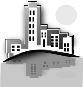 Silhouette vector graphics of buildings