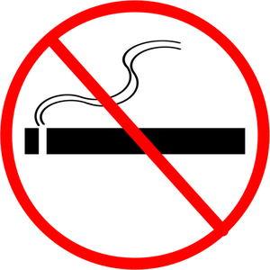 Clip art wektor zakazanych papierosy etykiety