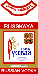 Vector label of Russian vodka