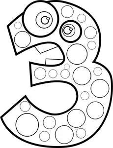 Numărul de animale trei vector ilustrare