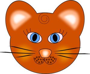 Immagine di vettore della testa del gatto con gli occhi azzurri