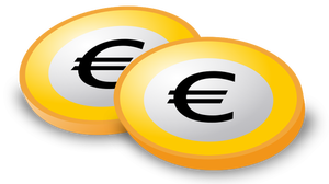 Image vectorielle de pièces avec le logo de l'Euro
