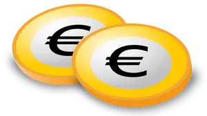 Euro logolu jeton vektör görüntü