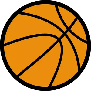 Basketball ball vector drawing with thick border