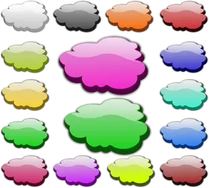 Set of shiny colorful speech bubbles vector graphics