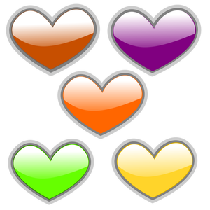 Farbe glänzend Herzen Vektor-Bild
