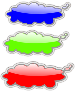 Green and red clouds vector clip art