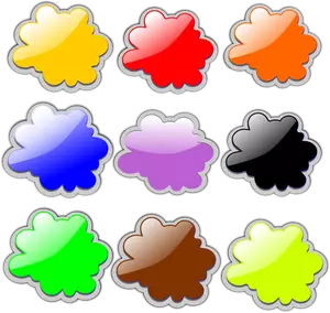 Awan-awan berwarna-warni set vektor ilustrasi