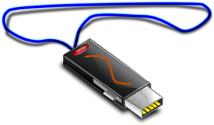 USB stick on cord vector graphics