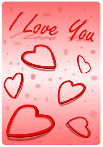 Te amo cartel con la imagen de vector de corazones