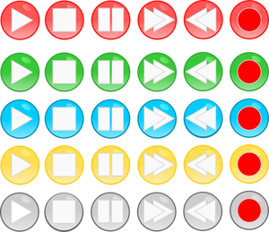 Vector image of media player buttons
