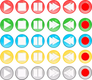 Vector de la imagen de los botones de reproductor de medios