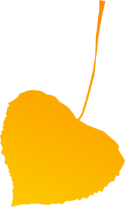 Yellow autumn leaf vector drawing