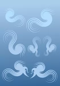 Grafis putaran swirls pilihan pada latar belakang biru