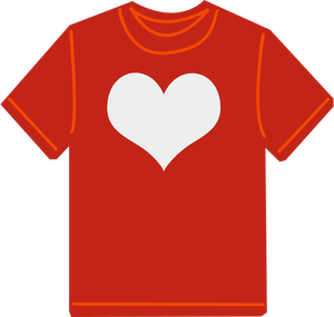 Czerwona koszulka z serca wektorowa