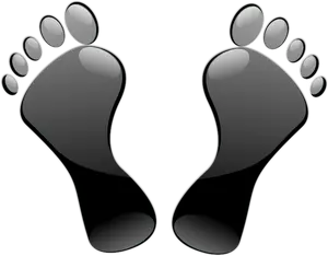 Lesklé černé nohy Tiráž vektorové ilustrace