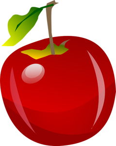 Ilustracja wektorowa błyszczący czerwony jabłko z końcówką