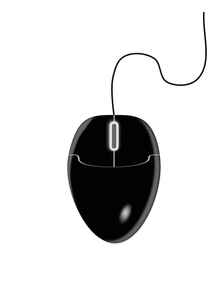 Illustrazione vettoriale del mouse computer nero 2